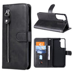Zipper Pocket Leather Wallet Stand Case for Samsung Galaxy S21+ 5G