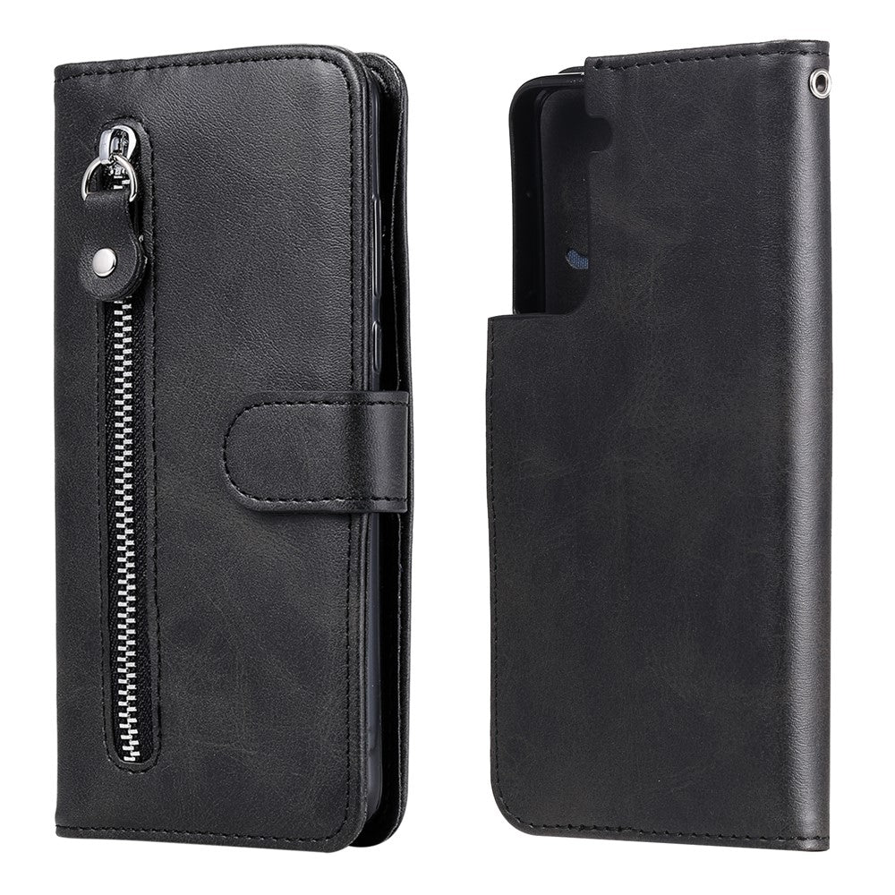 Zipper Pocket Leather Wallet Stand Case for Samsung Galaxy S21+ 5G