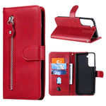 Zipper Pocket Leather Wallet Stand Case for Samsung Galaxy S21+ 5G