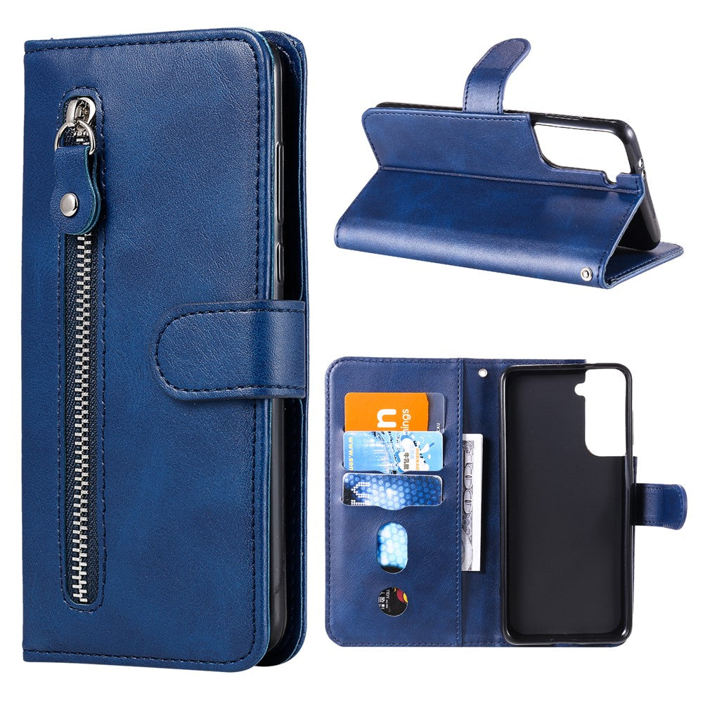 Zipper Pocket Leather Wallet Stand Case for Samsung Galaxy S21+ 5G