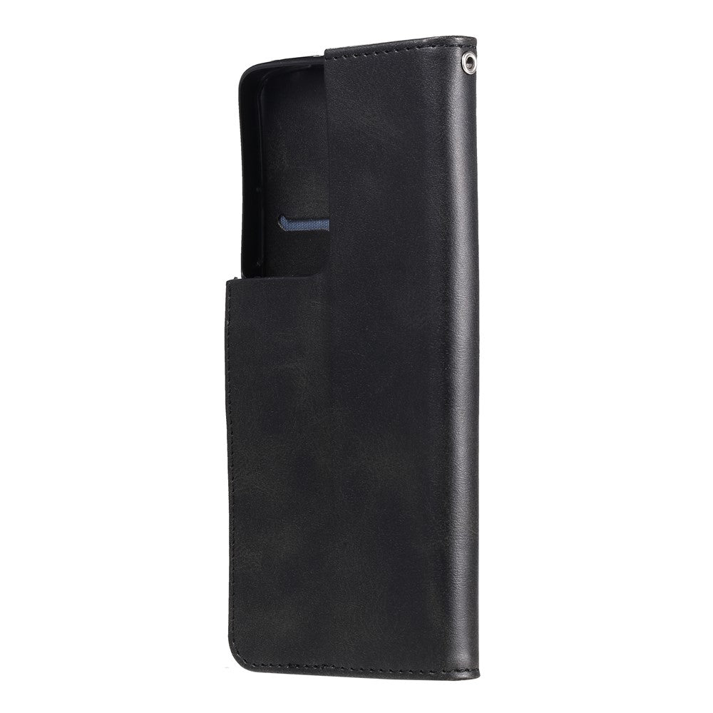 Zipper Pocket Leather Wallet Stand Case for Samsung Galaxy S21 Ultra 5G