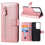 Zipper Pocket Leather Wallet Stand Case for Samsung Galaxy S21 Ultra 5G