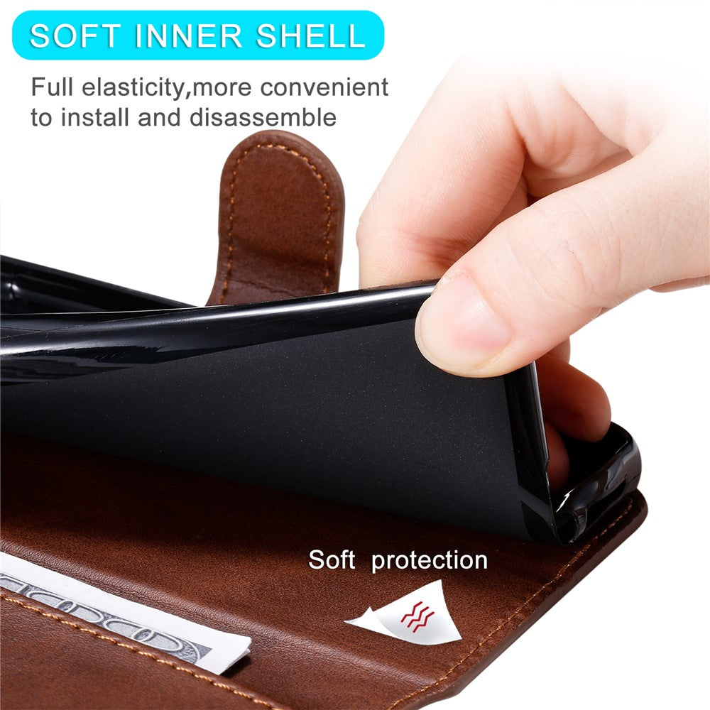 Klassisk pung stand flip læder telefon cover til Samsung Galaxy A02s (164.2mm)