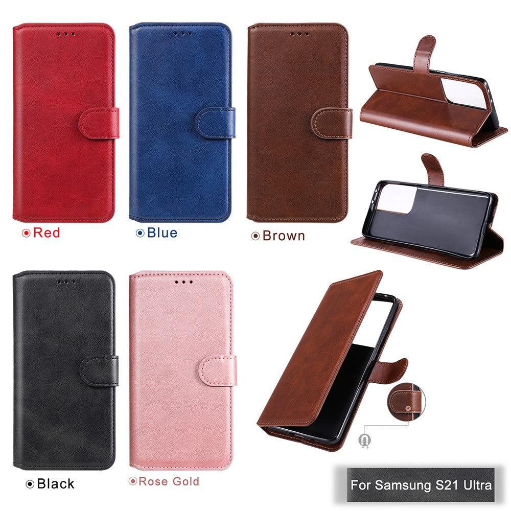 Wallet Leather Stand Cell Phone Case for Samsung Galaxy S21 Ultra 5G