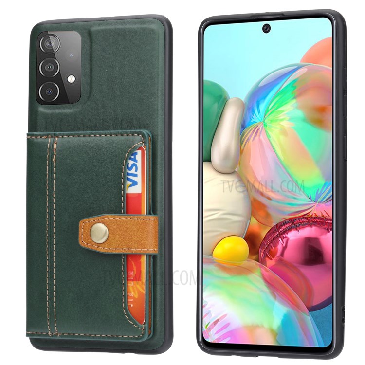 PU-læderbeklædt TPU-stativcover med kortlommer til Samsung Galaxy A52 4G/5G / A52s 5G