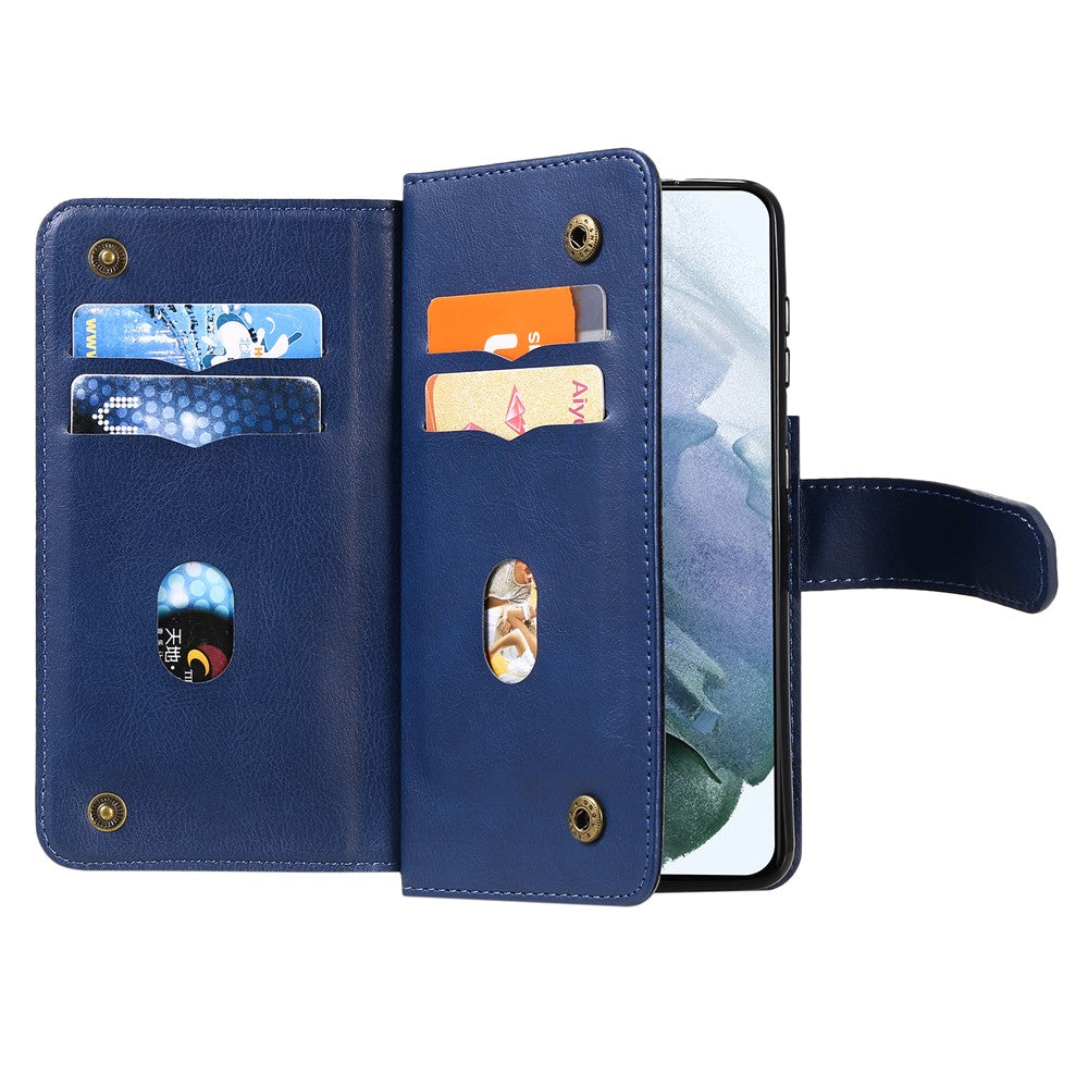 For Samsung Galaxy S21 Plus 5G Leather Case with 10 Card Holder Phone Cover Stand