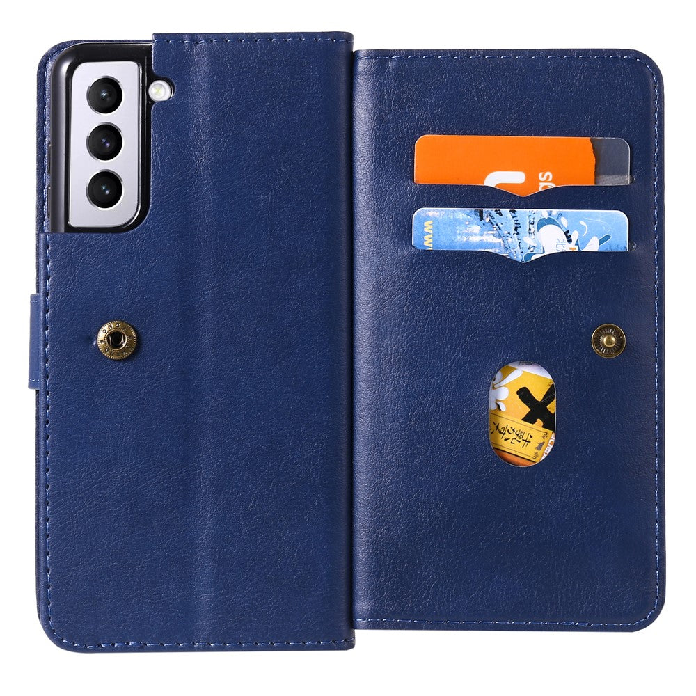 For Samsung Galaxy S21 Plus 5G Leather Case with 10 Card Holder Phone Cover Stand