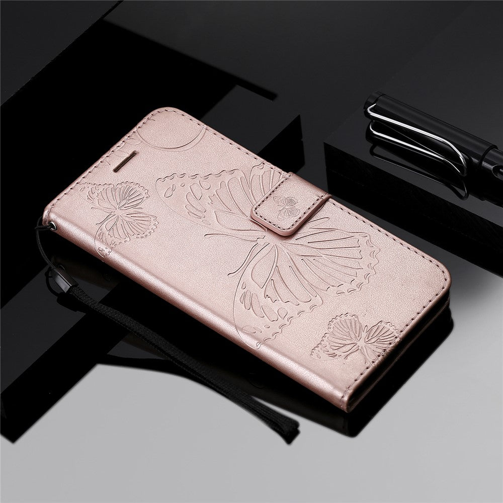 For Samsung Galaxy S21 4G / 5G Wallet Case Floral Butterfly Imprinted Leather Phone Cover Stand