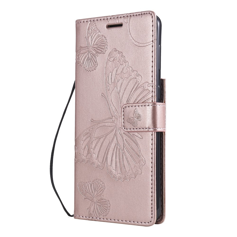 For Samsung Galaxy S21 4G / 5G Wallet Case Floral Butterfly Imprinted Leather Phone Cover Stand