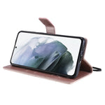 For Samsung Galaxy S21 4G / 5G Wallet Case Floral Butterfly Imprinted Leather Phone Cover Stand