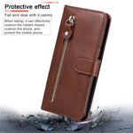 Zipper Pocket Leather Wallet Stand Case for Samsung Galaxy A02s (164.2mm)