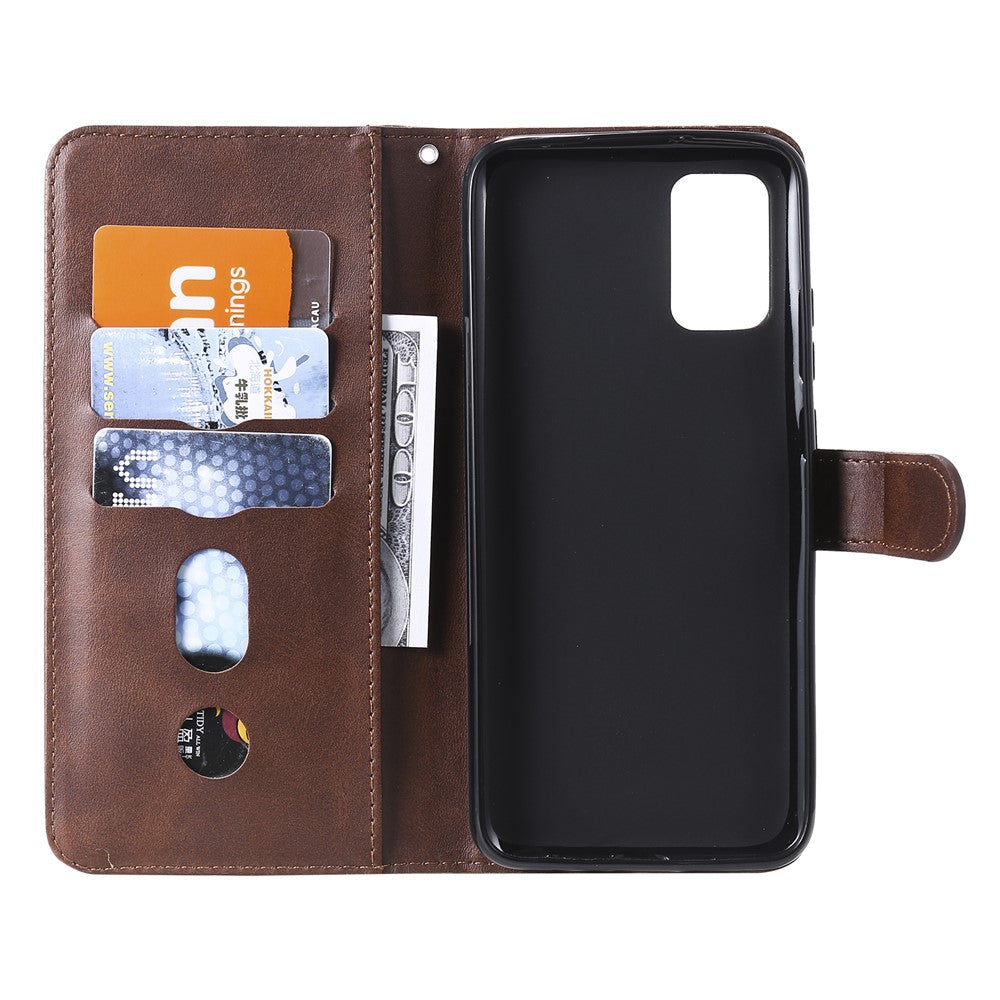 Zipper Pocket Leather Wallet Stand Case for Samsung Galaxy A02s (164.2mm)