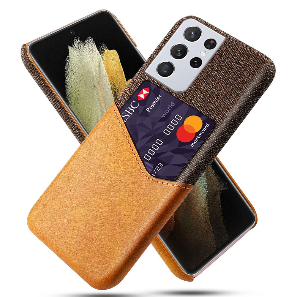 Kortfacktyg + PU-läder + PC Hybridskal för Samsung Galaxy S21 Ultra 5G