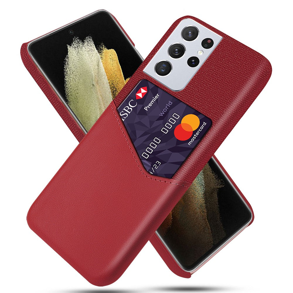 Kortfacktyg + PU-läder + PC Hybridskal för Samsung Galaxy S21 Ultra 5G