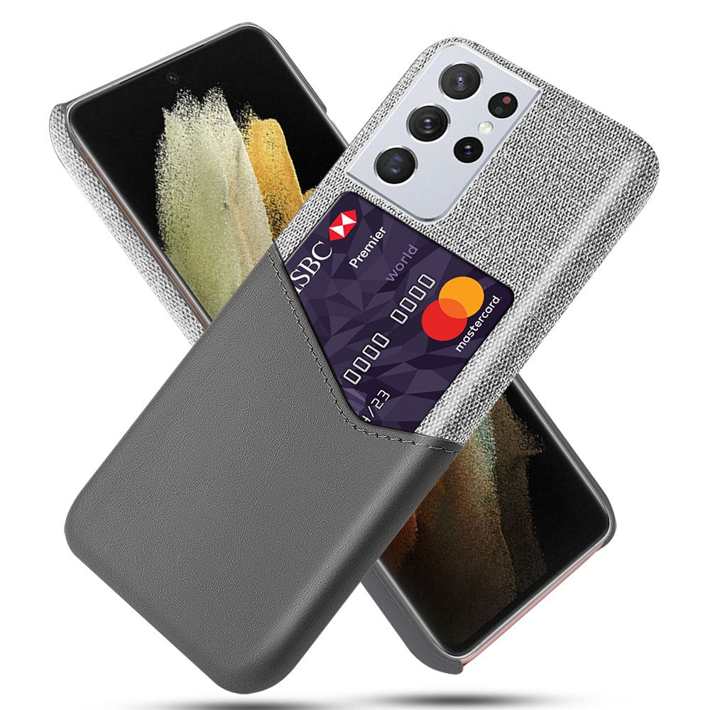 Kortfacktyg + PU-läder + PC Hybridskal för Samsung Galaxy S21 Ultra 5G