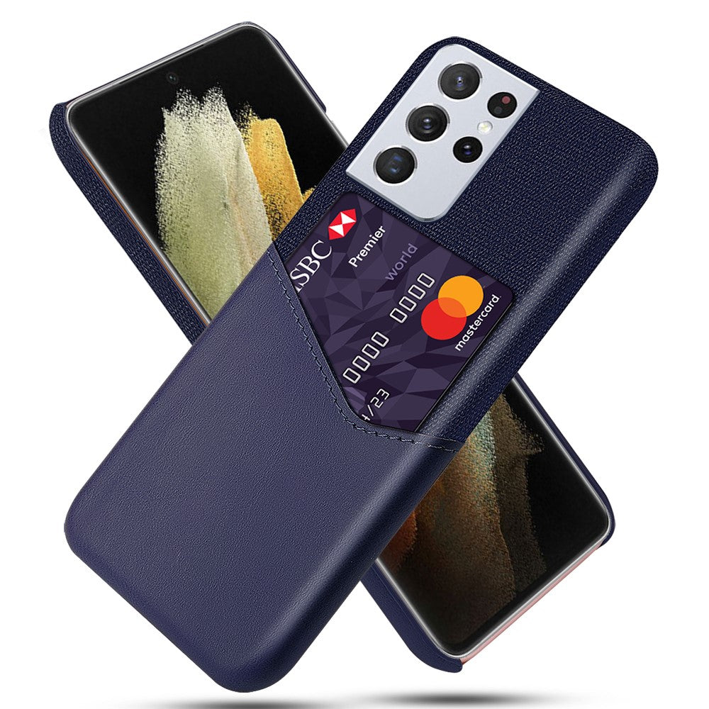 Kortfacktyg + PU-läder + PC Hybridskal för Samsung Galaxy S21 Ultra 5G