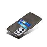 PC + PU-läderbelagt fodral med dubbla kortplatser för Samsung Galaxy S21 Ultra 5G