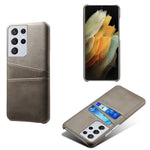 PC + PU-läderbelagt fodral med dubbla kortplatser för Samsung Galaxy S21 Ultra 5G