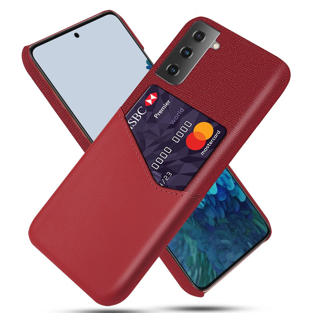 Cloth + PU Leather + PC Protector Card Slot Case for Samsung Galaxy S21+ 5G