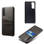 Dual-Card Slots Design PU Leather Coated Hard PC Case for Samsung Galaxy S21 Plus 5G