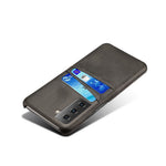 Dual-Card Slots Design PU Leather Coated Hard PC Case for Samsung Galaxy S21 Plus 5G