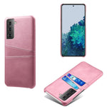PU-læderbelagt PC-cover med dobbeltkort-plads-design til Samsung Galaxy S21 4G / 5G