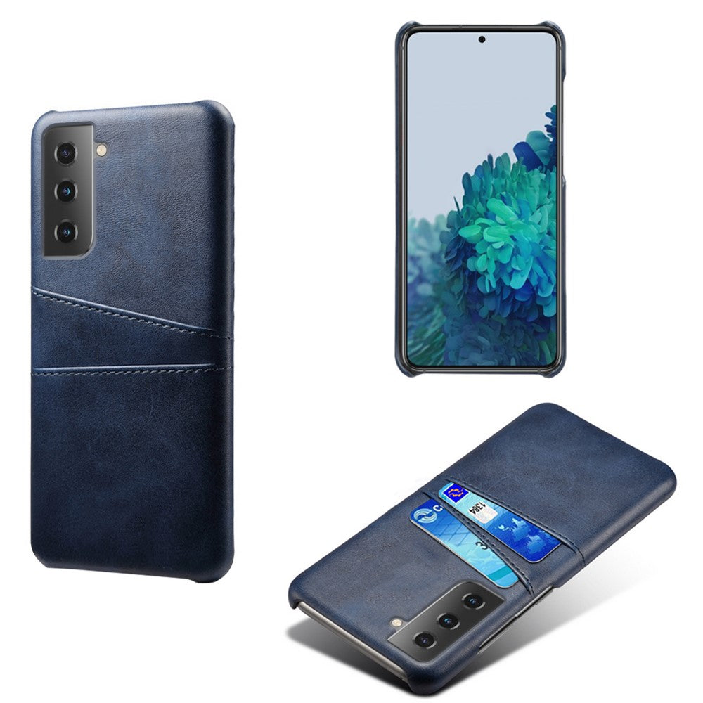 PU-läderbelagt PC-skal med dubbla kortplatser för Samsung Galaxy S21 4G / 5G
