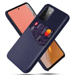 Card Holder Cloth + PU Leather Coated PC Back Cover for Samsung Galaxy A72 5G / A72 4G
