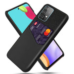 Kortholder af stof + PU-læder belagt PC-bagcover til Samsung Galaxy A52 4G / 5G / A52s 5G
