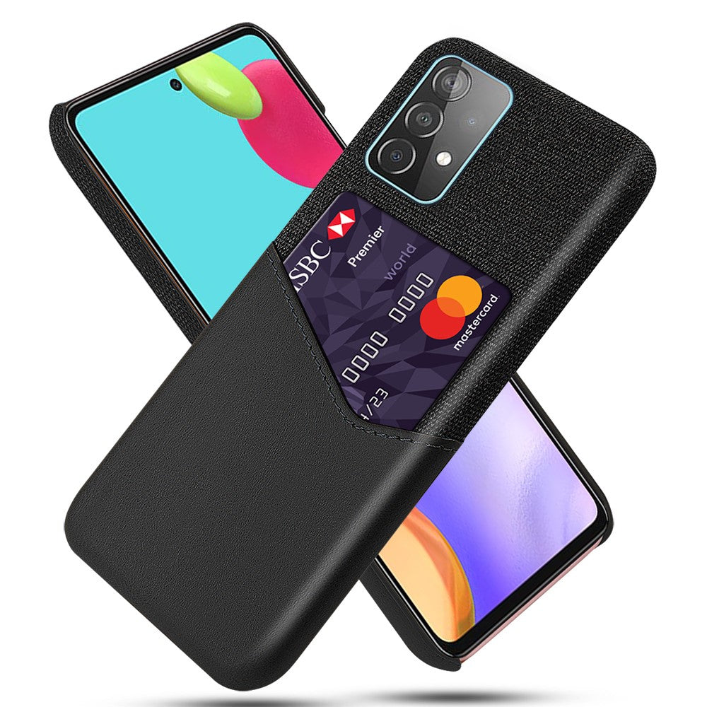 Kortholder af stof + PU-læder belagt PC-bagcover til Samsung Galaxy A52 4G / 5G / A52s 5G