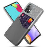 Kortholder af stof + PU-læder belagt PC-bagcover til Samsung Galaxy A52 4G / 5G / A52s 5G