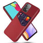 Kortholder af stof + PU-læder belagt PC-bagcover til Samsung Galaxy A52 4G / 5G / A52s 5G