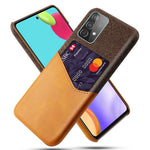 Kortholder af stof + PU-læder belagt PC-bagcover til Samsung Galaxy A52 4G / 5G / A52s 5G
