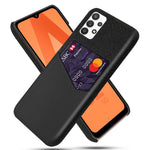 Card Holder Cloth + PU Leather Coated PC Back Cover for Samsung Galaxy A32 5G / M32 5G
