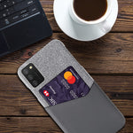 Kortholder stof + PU-læderbelagt PC-bagcover til Samsung Galaxy A02s (164,2mm)