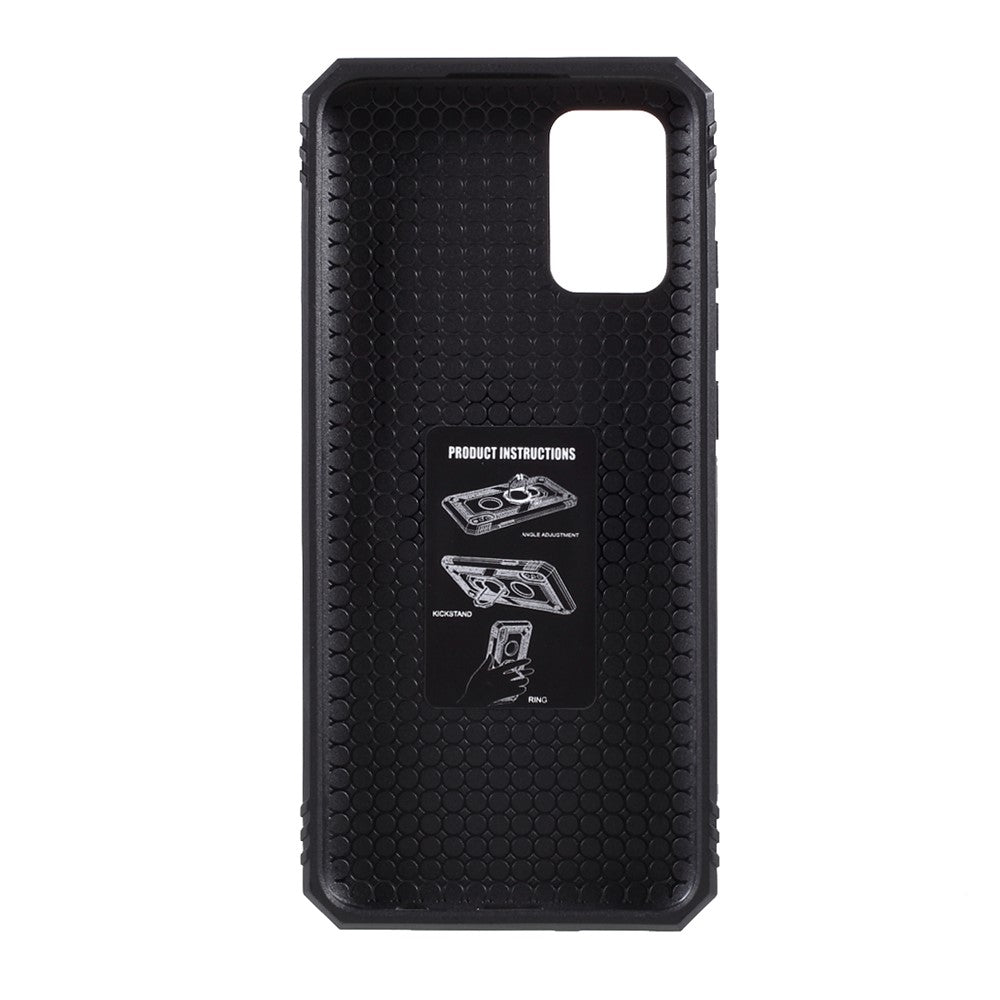 PC + TPU Hybrid Anti-drop Phone Shell with Ring Kickstand Design for Samsung Galaxy A02s (166.5mm)