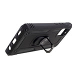PC + TPU Hybrid Anti-drop Phone Shell with Ring Kickstand Design for Samsung Galaxy A02s (166.5mm)