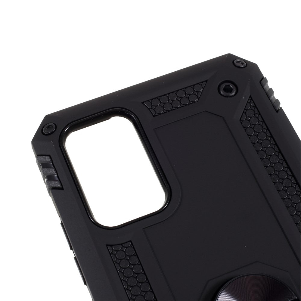 PC + TPU Hybrid Anti-drop Phone Shell with Ring Kickstand Design for Samsung Galaxy A02s (166.5mm)