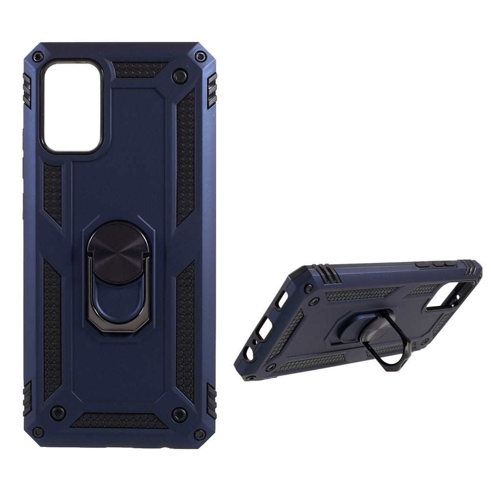 PC + TPU Hybrid Anti-drop Phone Shell with Ring Kickstand Design for Samsung Galaxy A02s (166.5mm)