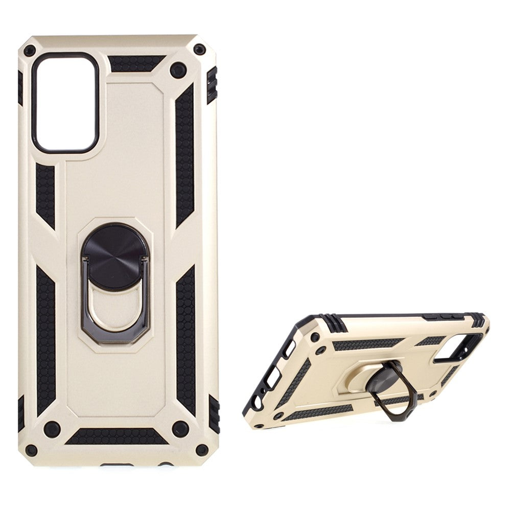 PC + TPU Hybrid Anti-drop Phone Shell with Ring Kickstand Design for Samsung Galaxy A02s (166.5mm)