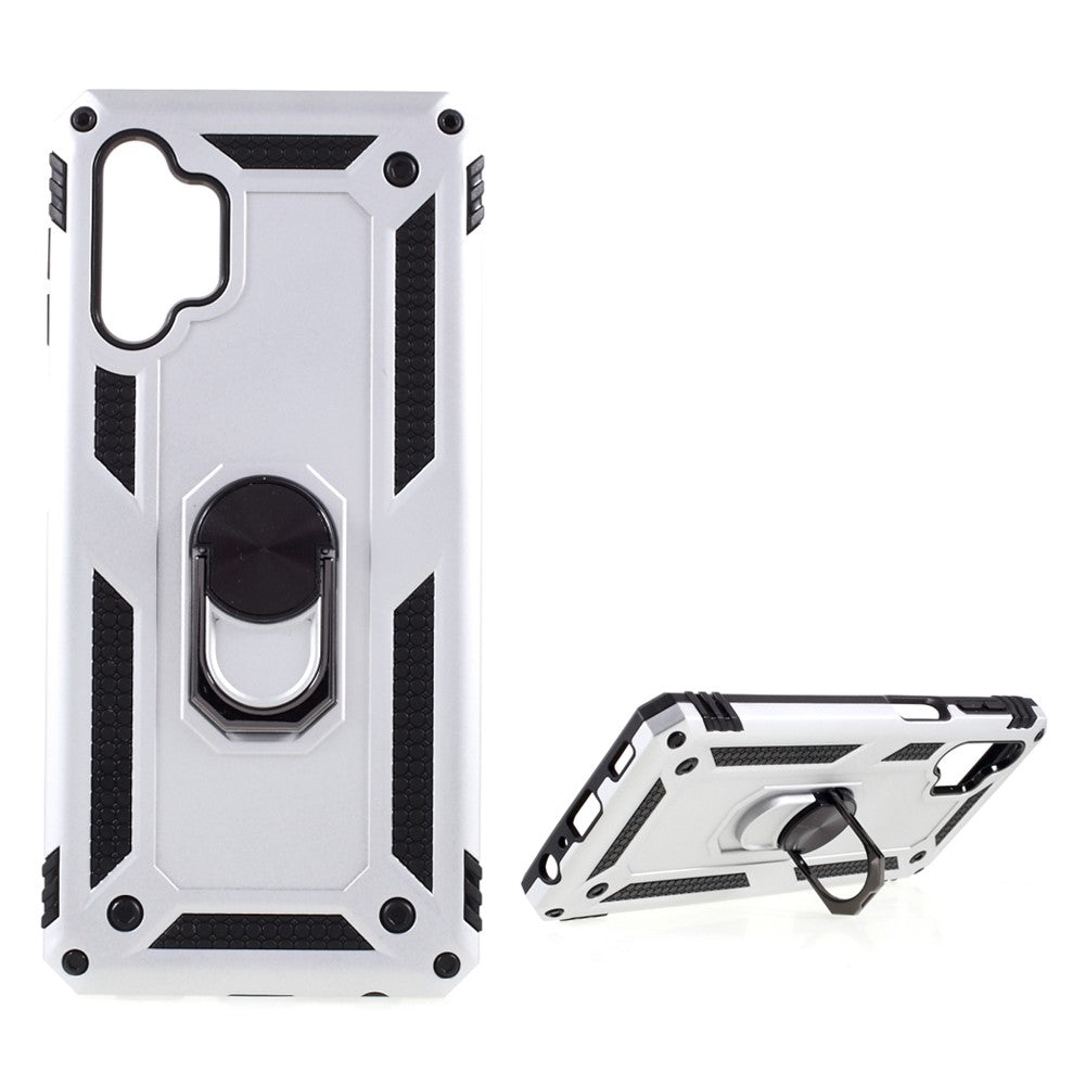PC + TPU Combo Design Anti-drop Hybrid Phone Shell with Ring Kickstand for Samsung Galaxy A32 5G/M32 5G