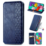 For Samsung Galaxy A71 SM-A715 PU Leather Case Rhombus Imprint Wallet Stand Phone Cover