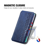 For Samsung Galaxy A71 SM-A715 PU Leather Case Rhombus Imprint Wallet Stand Phone Cover