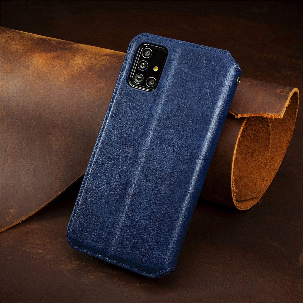 For Samsung Galaxy A71 SM-A715 PU Leather Case Rhombus Imprint Wallet Stand Phone Cover