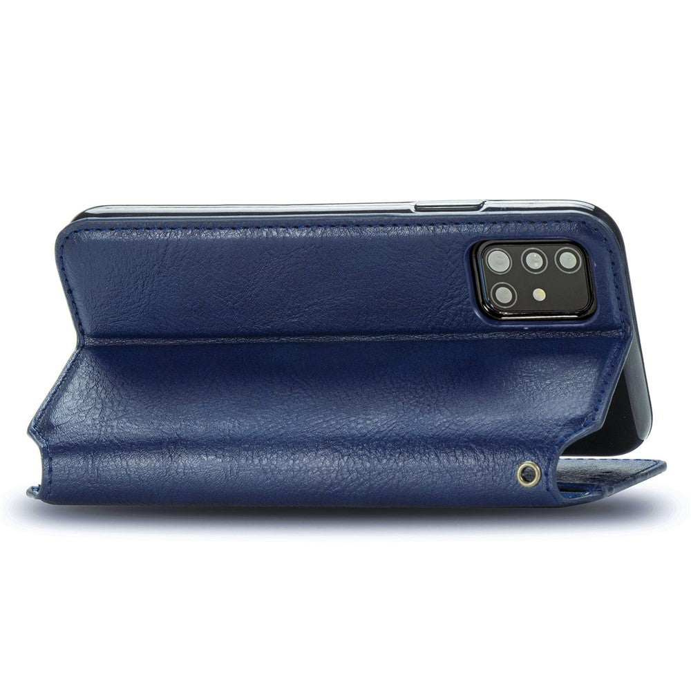 For Samsung Galaxy A71 SM-A715 PU Leather Case Rhombus Imprint Wallet Stand Phone Cover