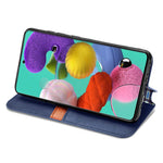 For Samsung Galaxy A71 SM-A715 PU Leather Case Rhombus Imprint Wallet Stand Phone Cover