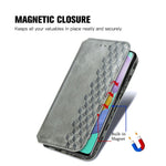 For Samsung Galaxy A51 4G SM-A515 PU Leather Case Rhombus Imprint Wallet Stand Phone Cover