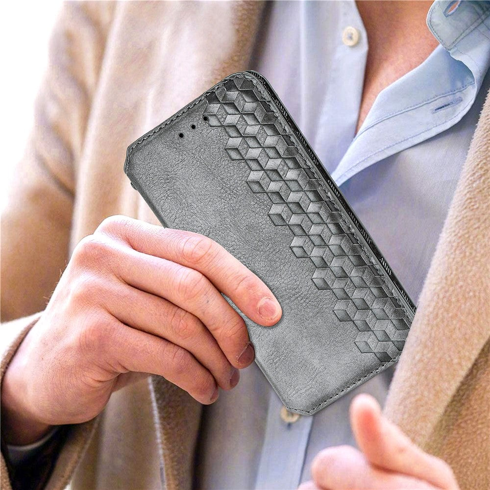 For Samsung Galaxy A51 4G SM-A515 PU Leather Case Rhombus Imprint Wallet Stand Phone Cover