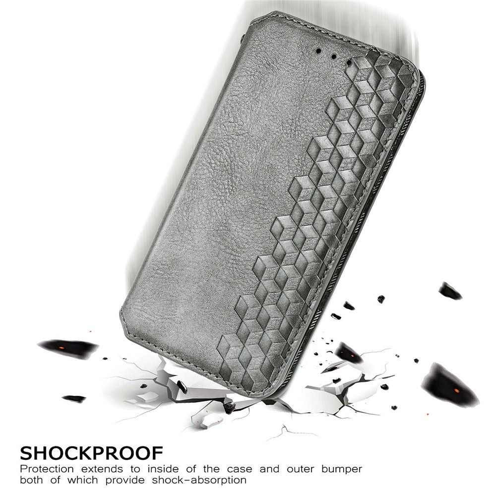 For Samsung Galaxy A51 4G SM-A515 PU Leather Case Rhombus Imprint Wallet Stand Phone Cover