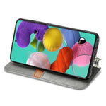 For Samsung Galaxy A51 4G SM-A515 PU Leather Case Rhombus Imprint Wallet Stand Phone Cover